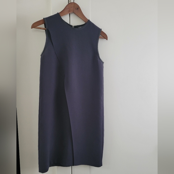Vince Gray Slate Faux Wrapped Seamless Sleeveless Dress - Picture 2 of 6